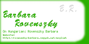 barbara rovenszky business card